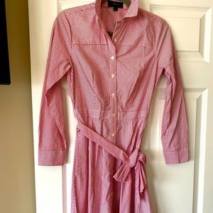 NWT J.Crew Ladies Shirt Dress Red/White, Sz 0